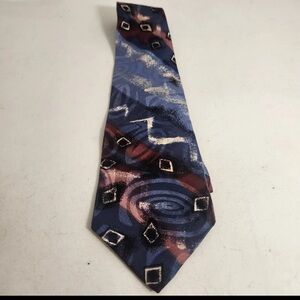 Vintage Oscar De La Renta Silk  Neck Tie Couture Collection Abstract Spiral 57”